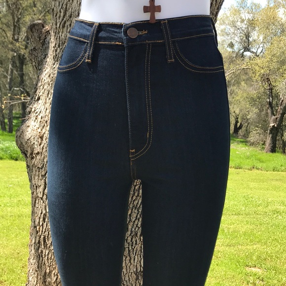 Fashion Nova | High Waisted Dark Blue Wash Jean - Picture 2 of 8